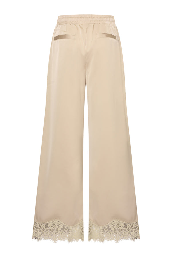 Mi Piace Broek Sand - Satin met kant | MP202907