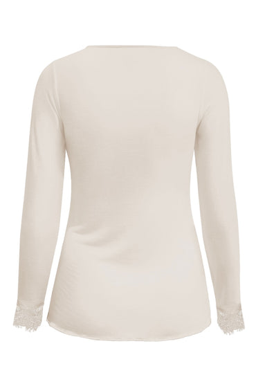 Triple Nine TR9003 Top Cashmere met Kanten V-hals Beige - achterkant