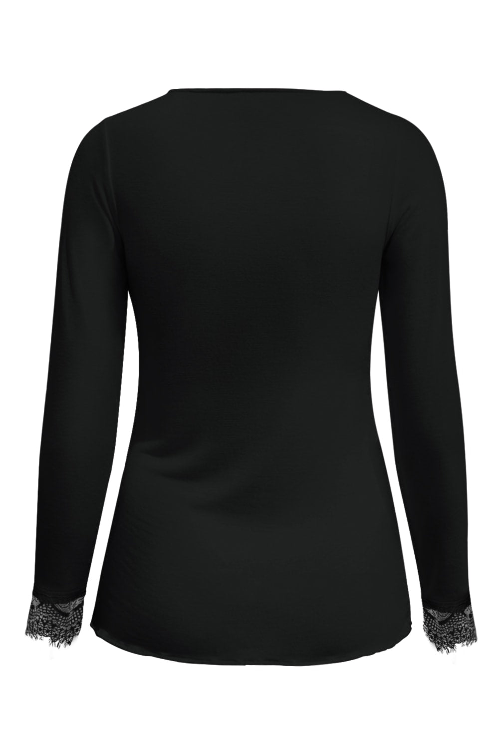 Triple Nine TR9003 Top Cashmere met Kanten V-hals Zwart - achterkant