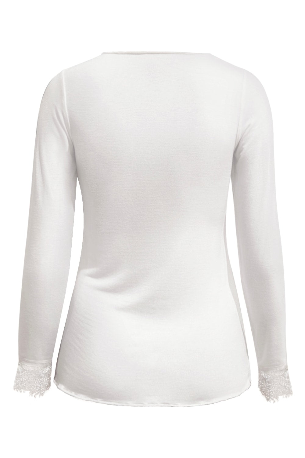 Triple Nine TR9003 Top Cashmere met Kanten V-hals Cream - achterkant
