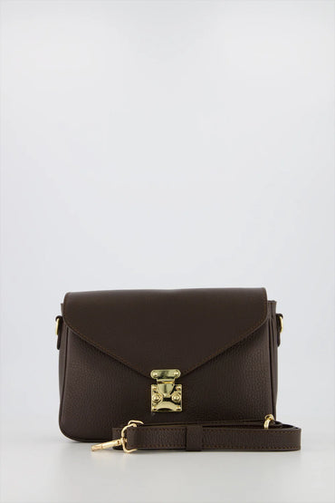 Esther - Crossbody tas - Donker Bruin - T1106 - Goudkleurig