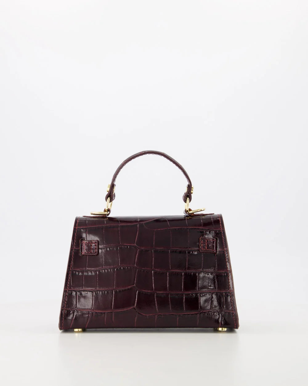 Grace - Croco - Handtas - Burgundy - B54 - Goudkleurig