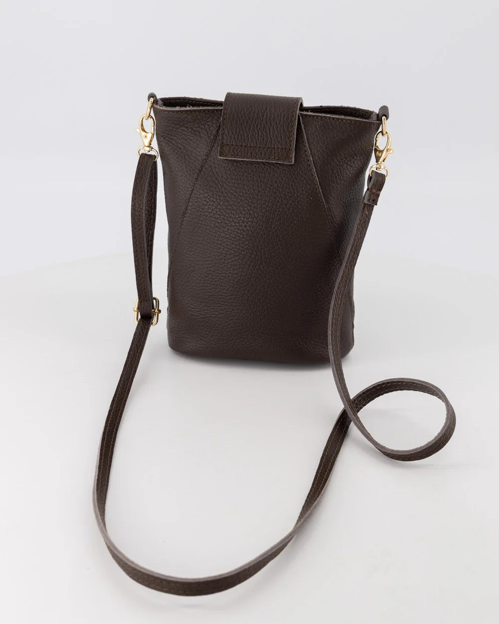 Kendra - Handtas - Cros Body Donkerbruin - T1106 - Goudkleurig