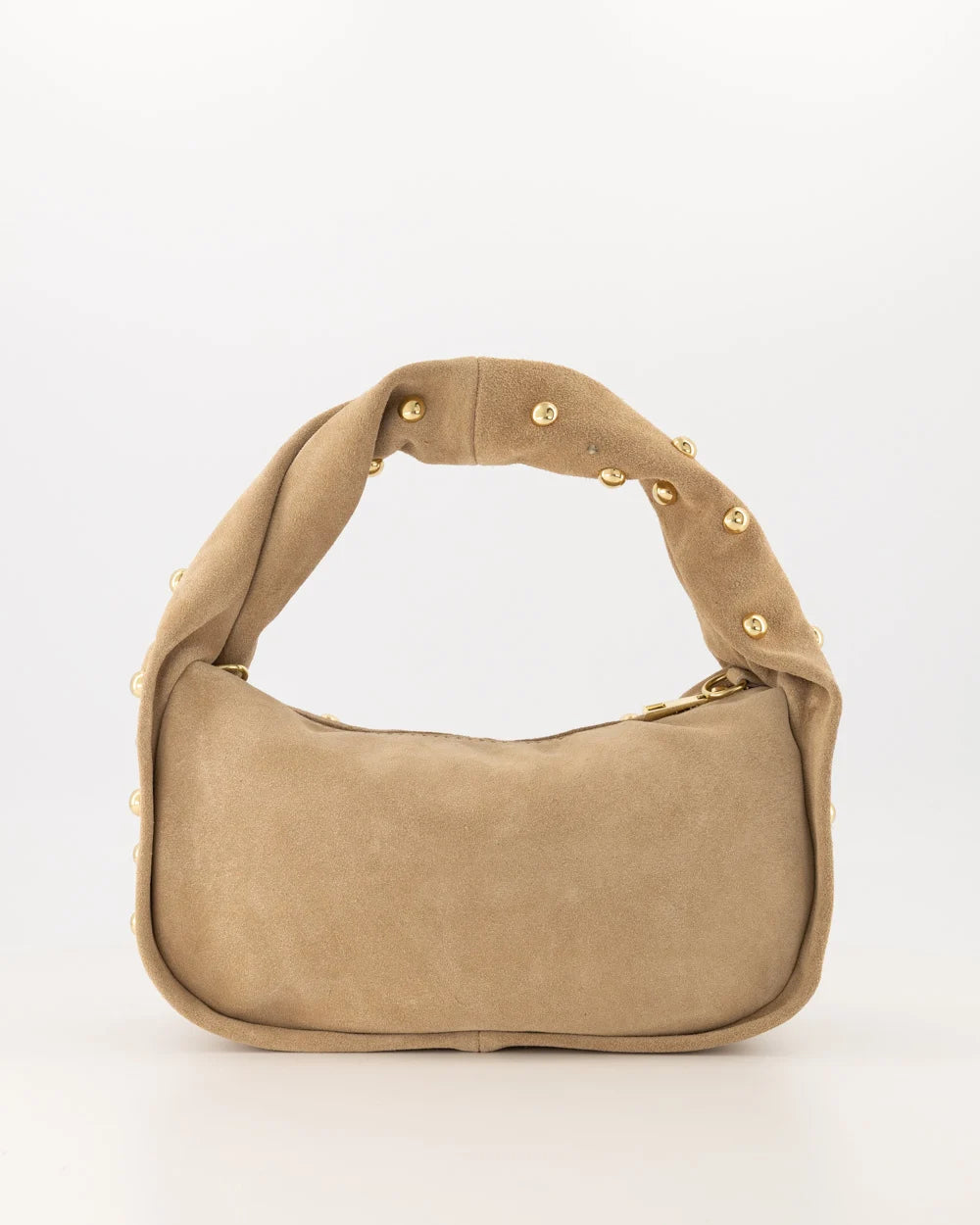 Lottie - Suede - Handtassen - Zand - 4 - Goudkleurig