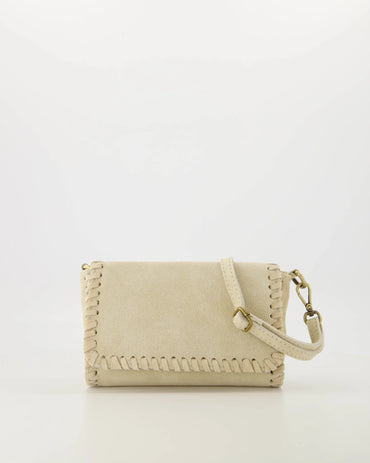 Romee - Suede - Crossbody tas - Ecru - D02 - Bronskleurig