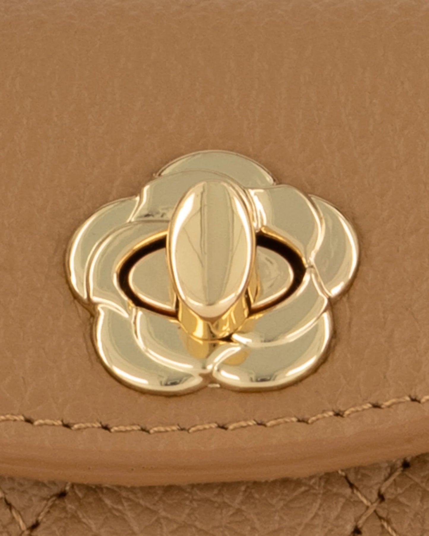 Rosa - Handtas -cross Body Camel - D85- Goudkleurig
