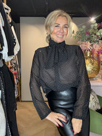 Blouse Bow Studs Zwart 🖤