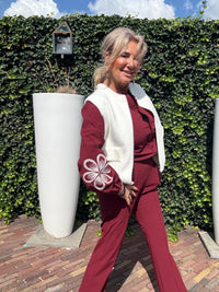 Triple Nine Blouse BLS5923 Broderie/cord Burgundy