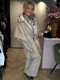 Poncho Cape Jas Taupe /Camel