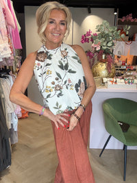 Halter top Flower roest