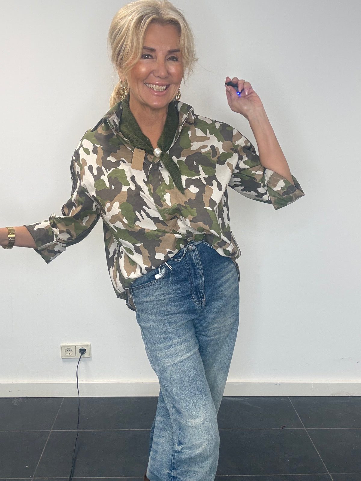 Oversized blus Army carly grön