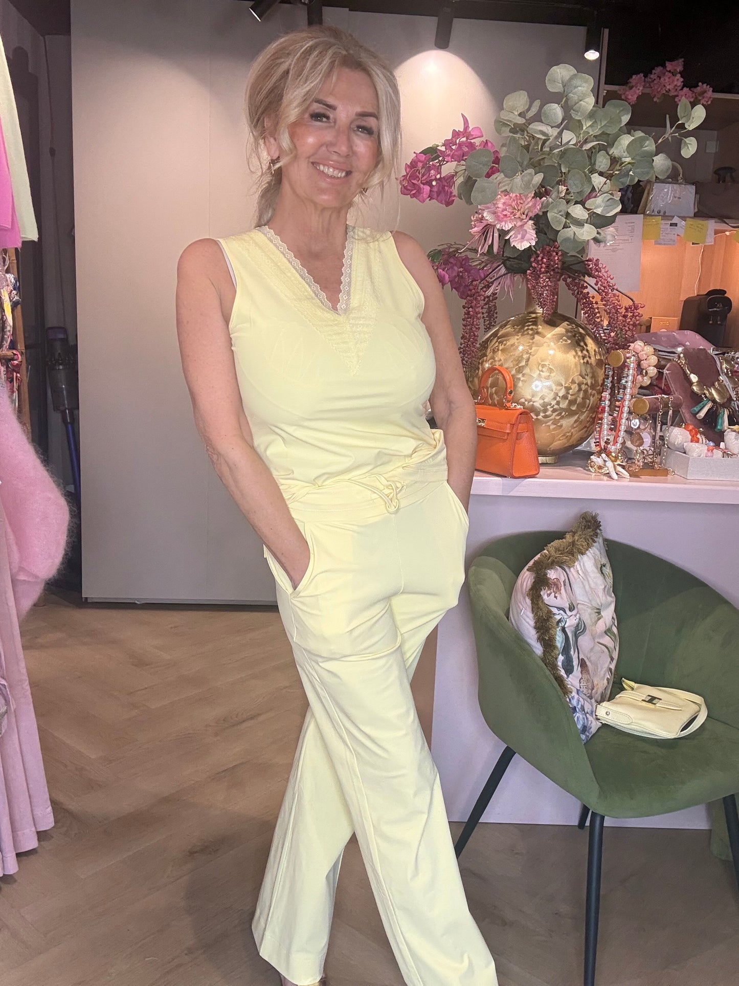 Mi Piace Top Lace Lemon Yellow MP202254