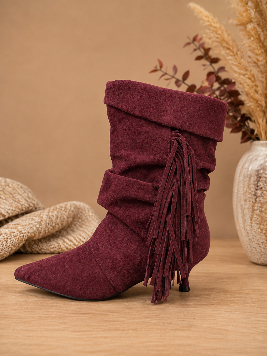 Laarsje Ellis Burgundy franje