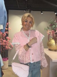 Vest korte mouw & Kant details Rose