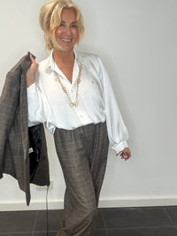 Witte blouse knoop viscose