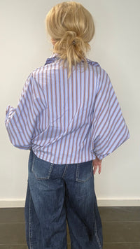 Blouse Emma Streep Blauw /camel