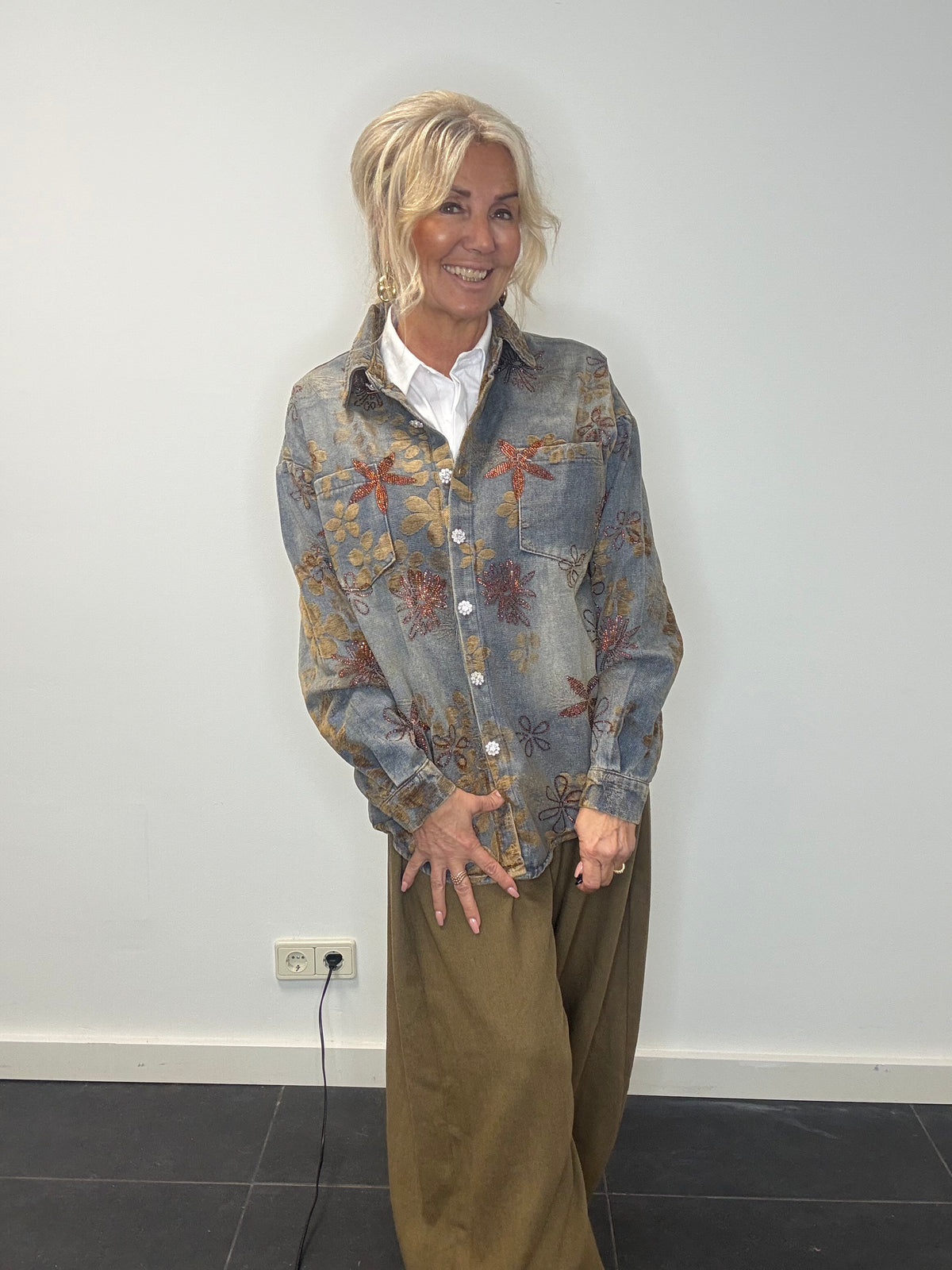 Blouse jeans Bleach Flower