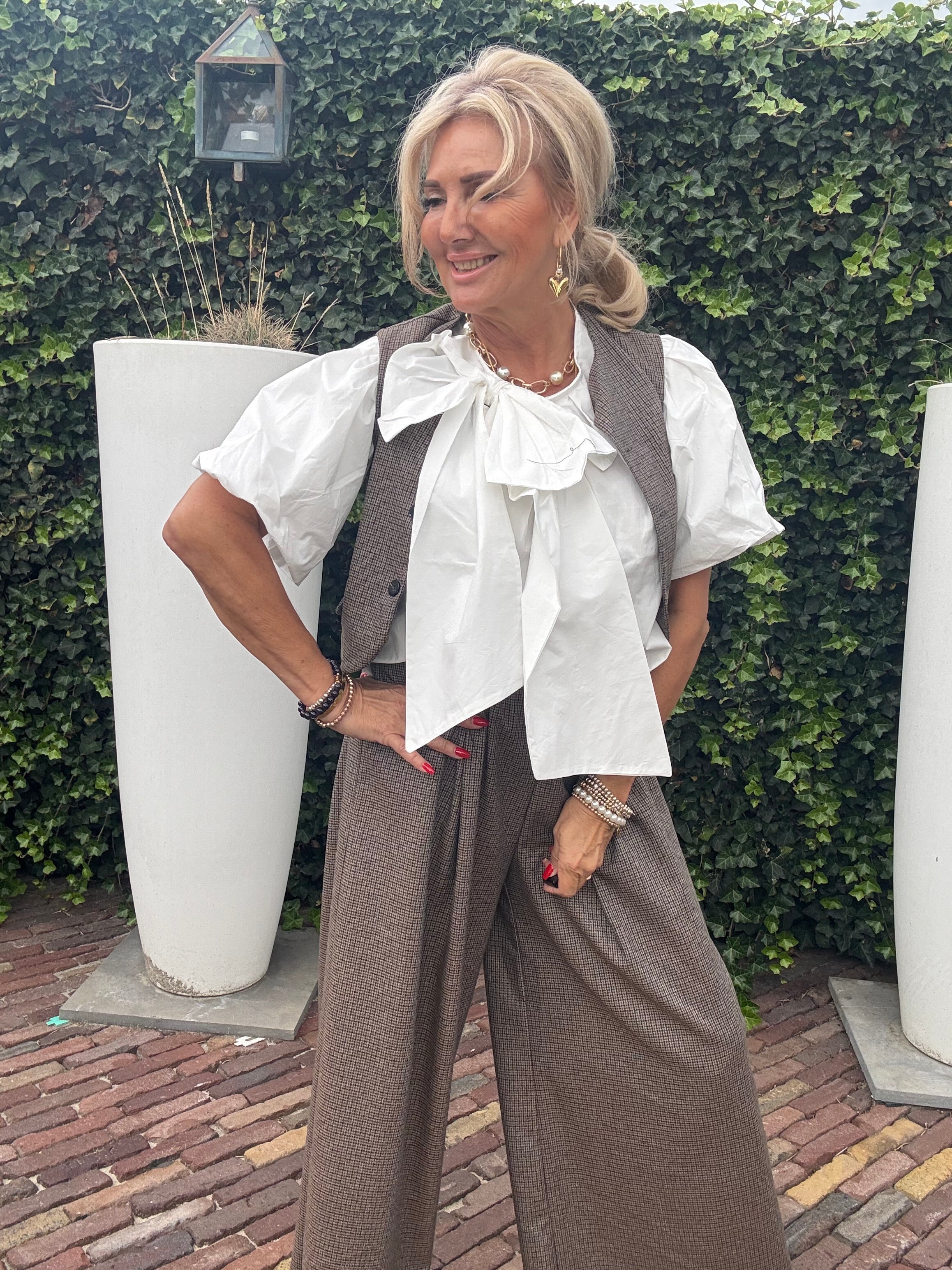 Gilet bruin ruitje