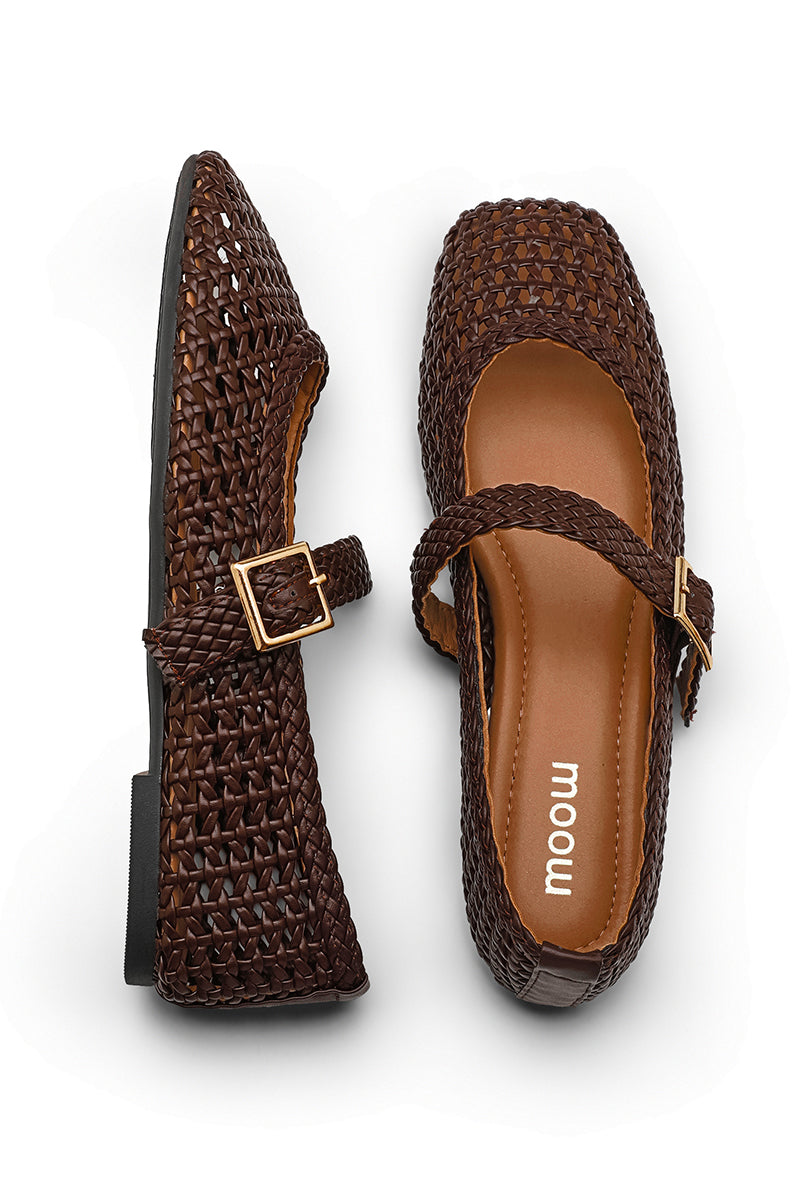 Bailarina Trenzada Marrón Oscuro