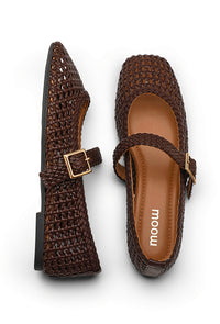 Bailarina Trenzada Marrón Oscuro