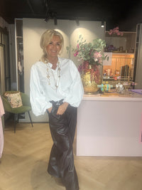 Bluse Weiß mit Ballonärmeln
