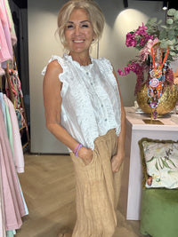 White Ruffle Blouse