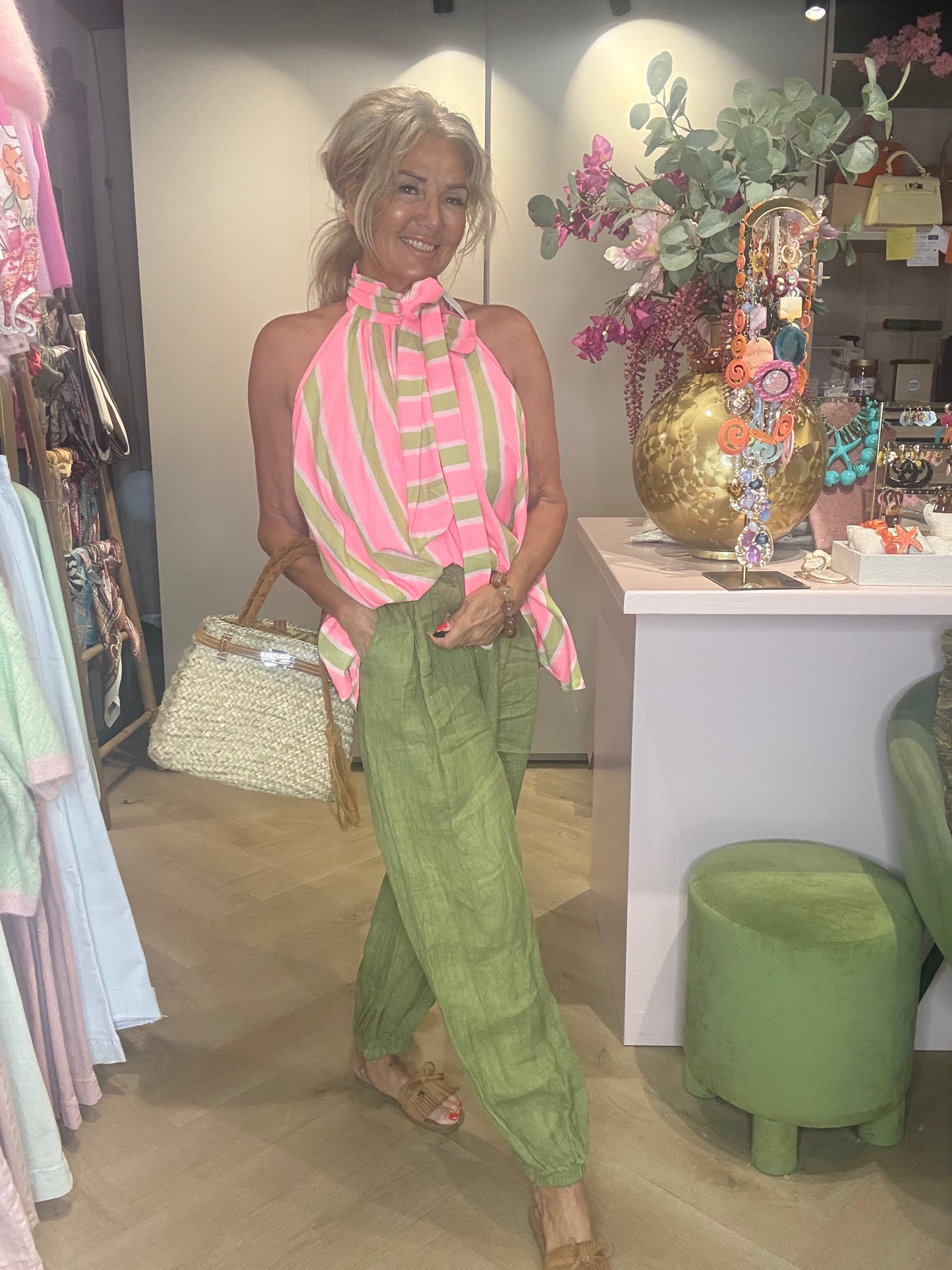 Broek Harem Ballon Model Matcha green