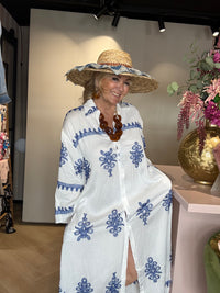 Jurk Mykanos Wit/Blauw