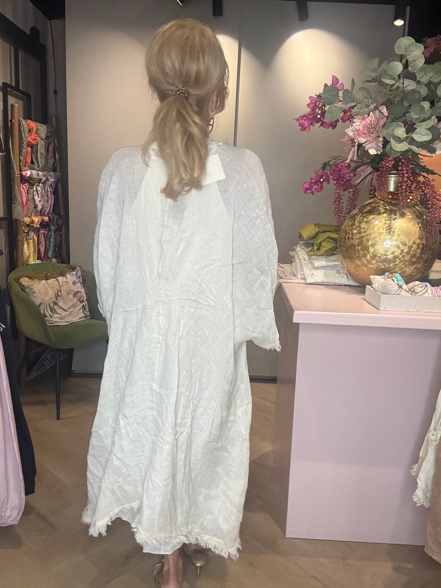 Kimono linnen ecru