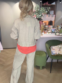 Bomber Jasje Linnen beige