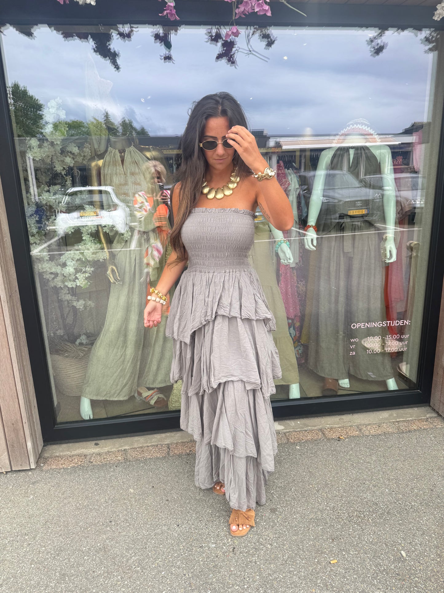 Robe bustier taupe