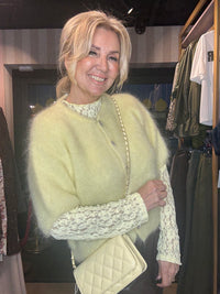 Kanten top Straight Mouw zacht Geel