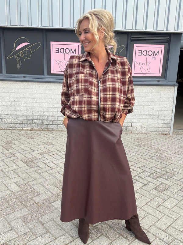Blouse Jasje Burgundy Rits Flanel lizzy