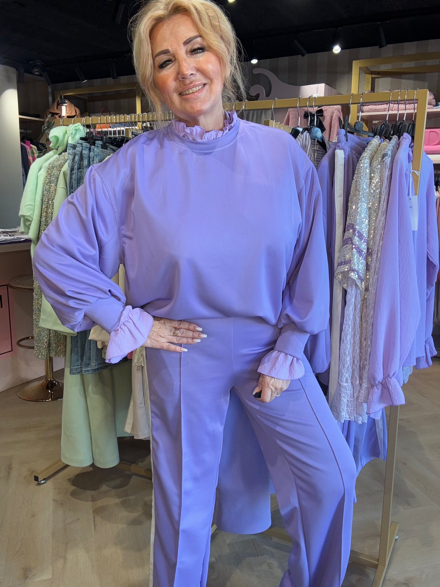 Jogpants streep lila