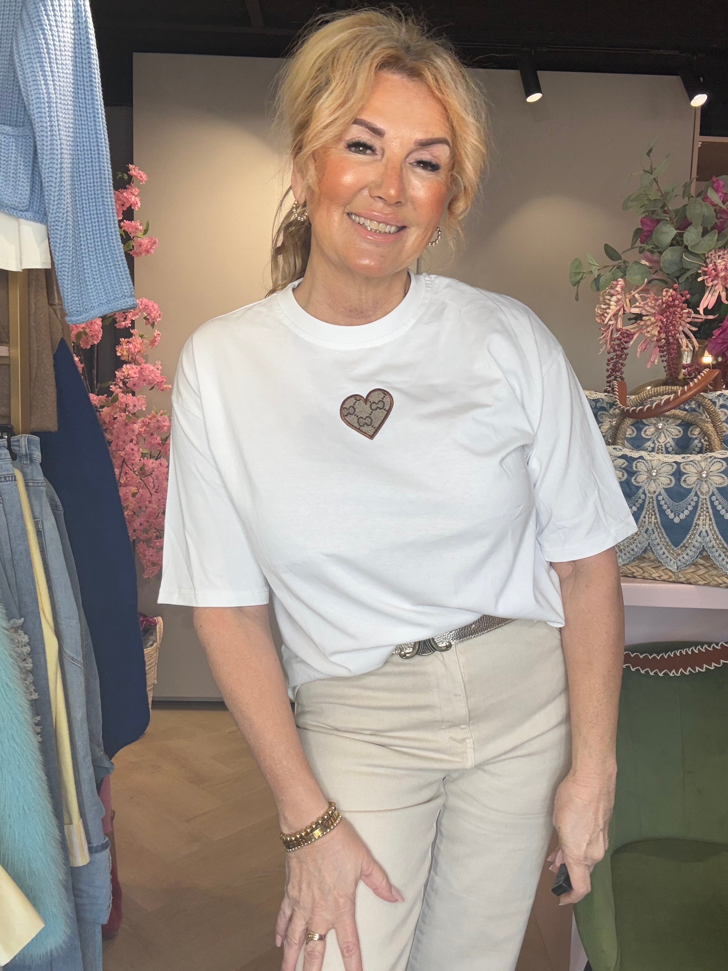 T-Shirt Basic Hart Wit