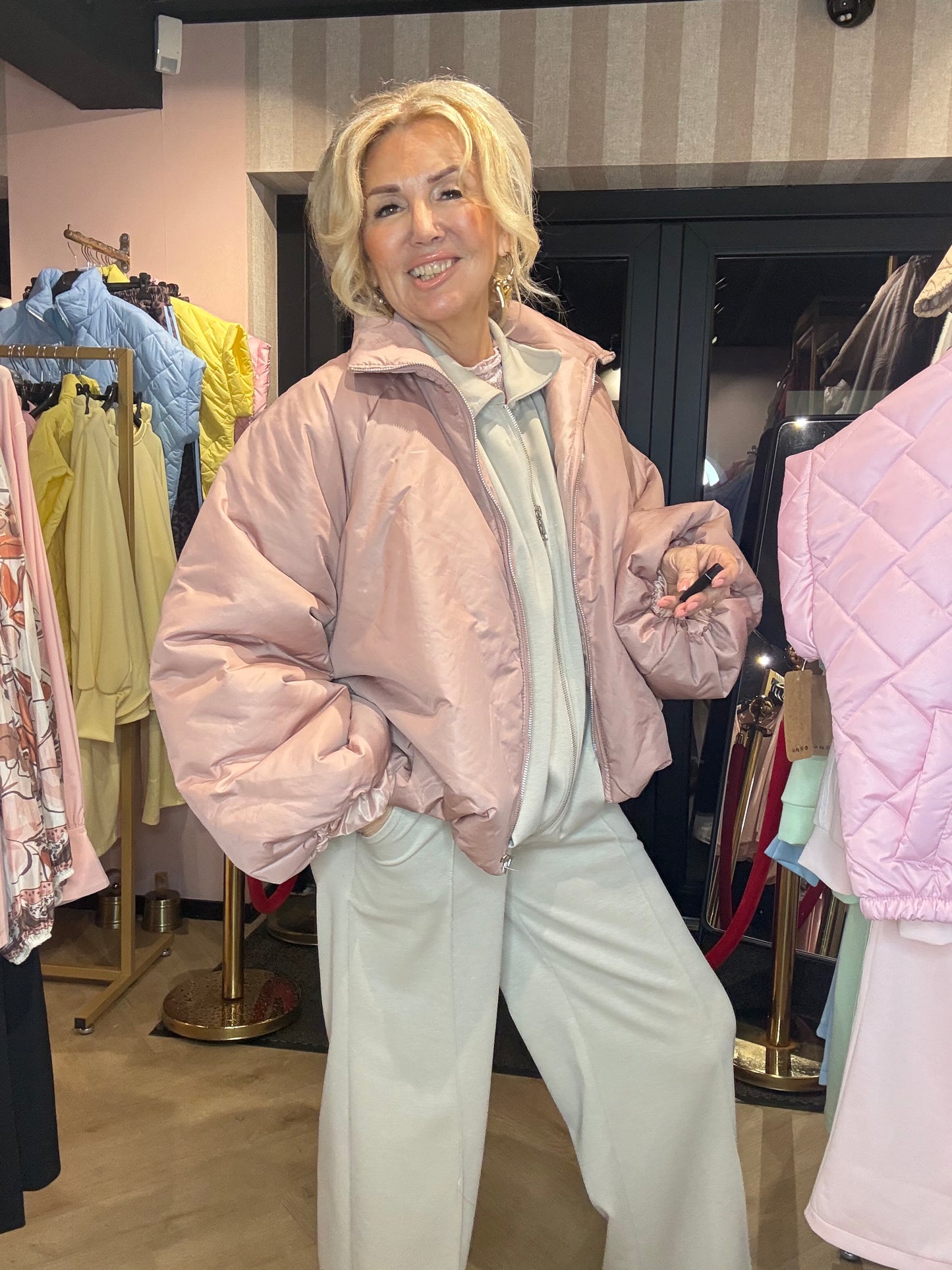 Puffer jacket Poederrose