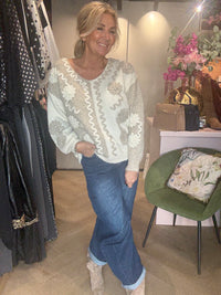 Trui ying yang Beige Taupe