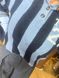 Pull d’équipe 22 bleu à rayures