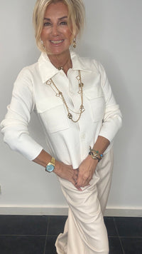 Vest in Off White with Puh details