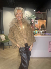 Jasje Camel Bontkraag