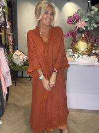 Kimono brique en lin