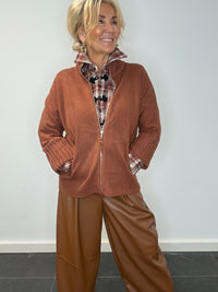 Vest cognac Golden zipper