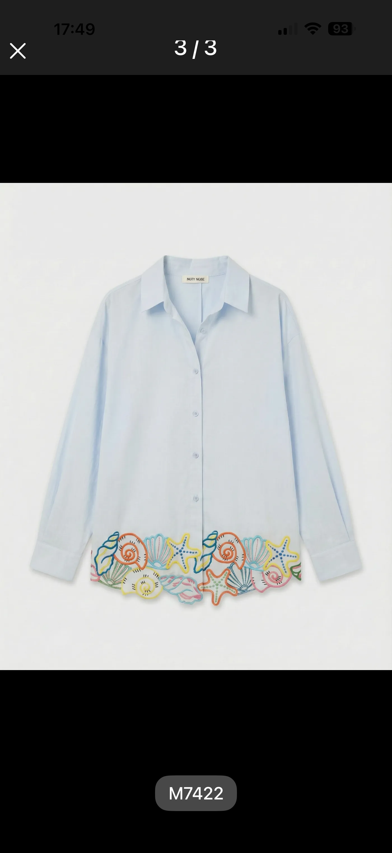 Bluse Meeresfrüchte Hellblau