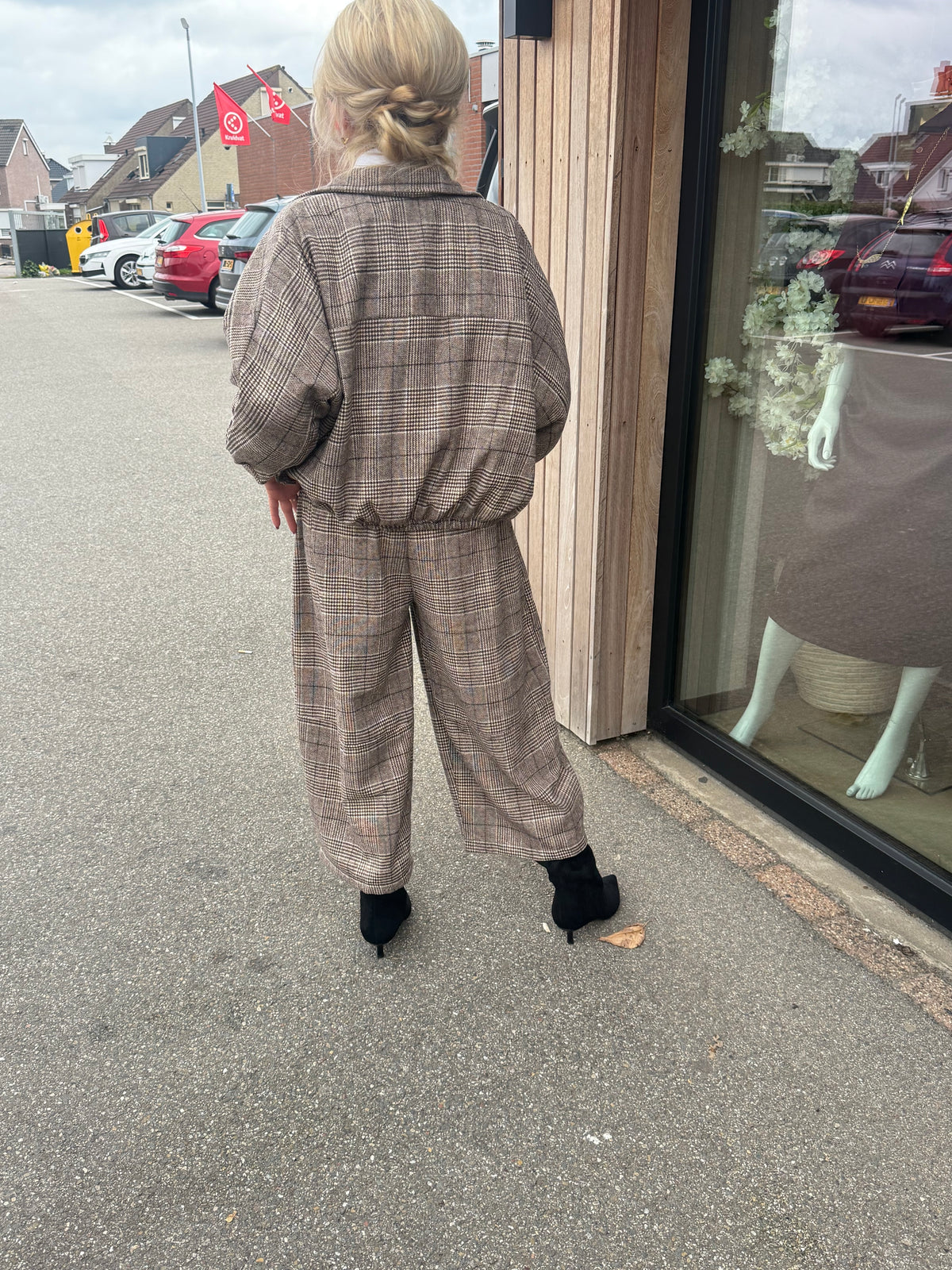 Culotte-Faltenhose Karomuster Braun Jenny