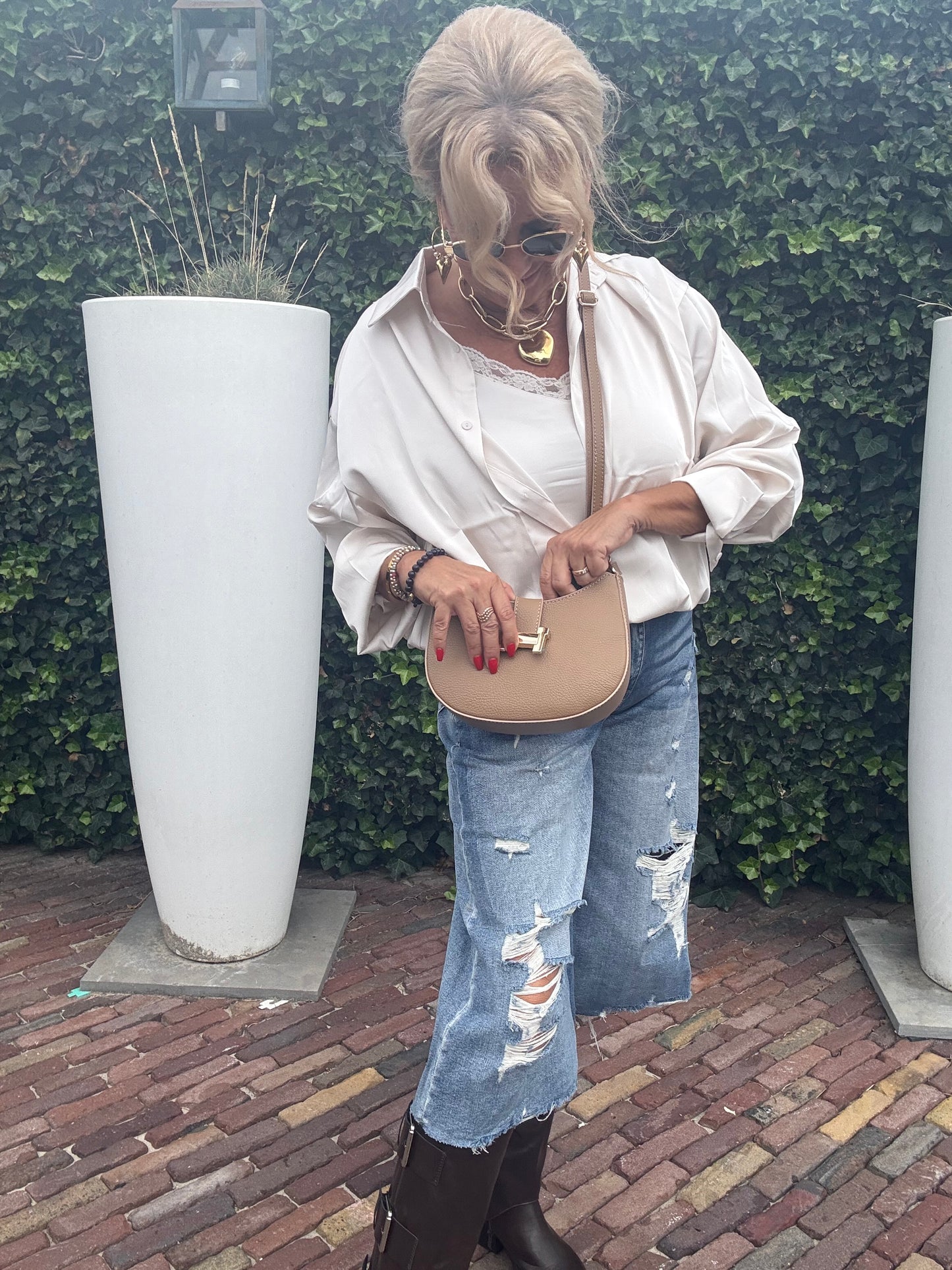 Blouse Two In One Beige