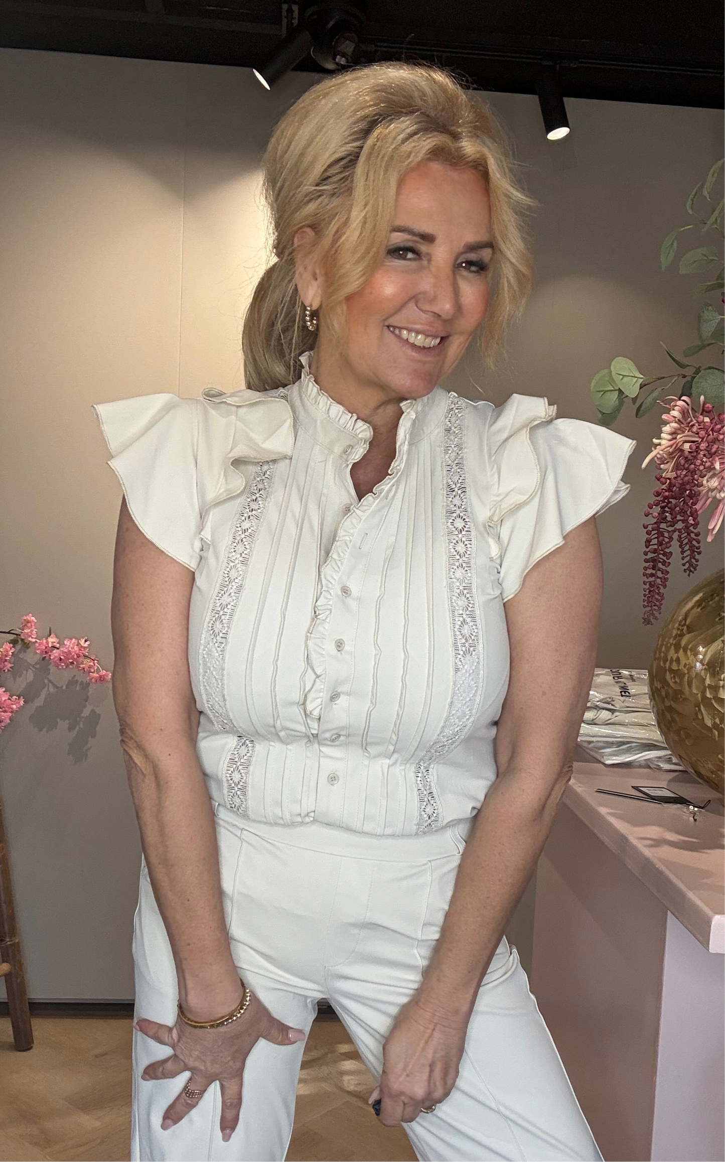Blouse Triple Nine Rouches Wit