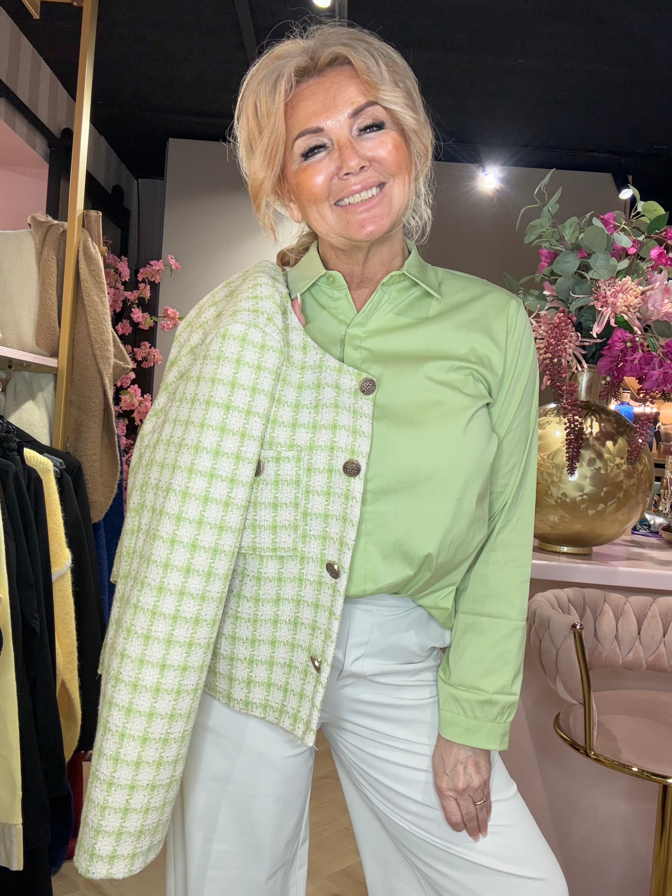 Blouse pistache groen