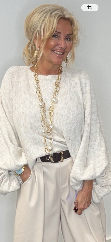 Ketting Pearl lang grote bol