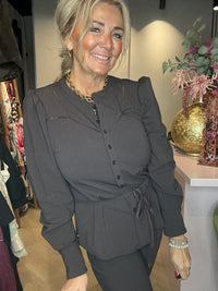 Triple Nine Blouse Azuur Donker Bruin BLS5925