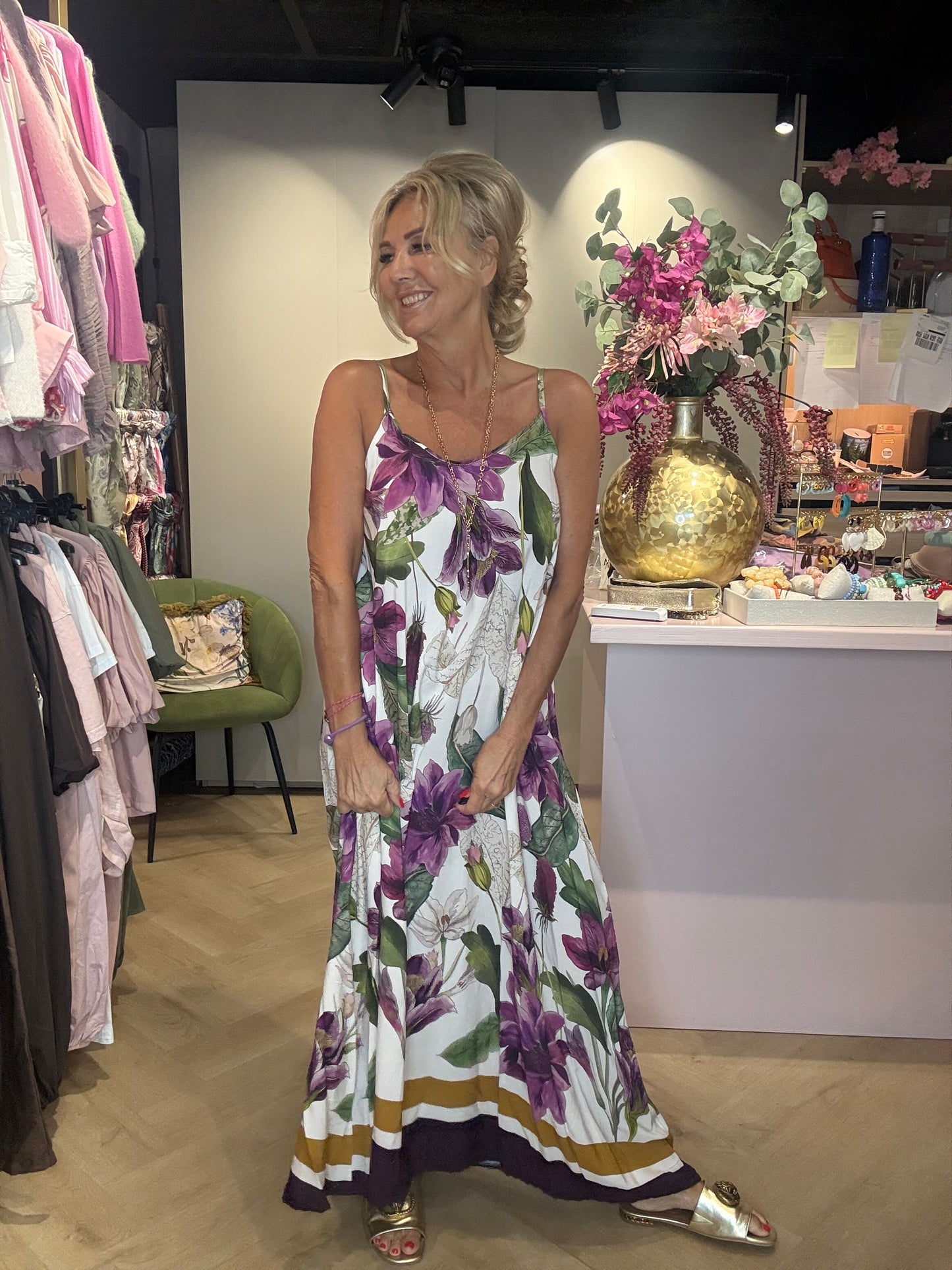 Jurk Flower Obergine